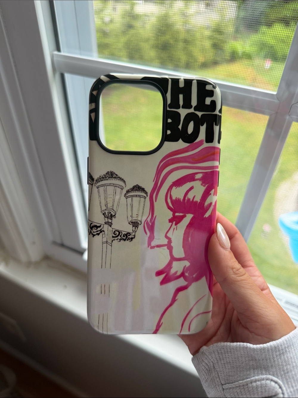 Graphic Pink & White Illustration iPhone Case